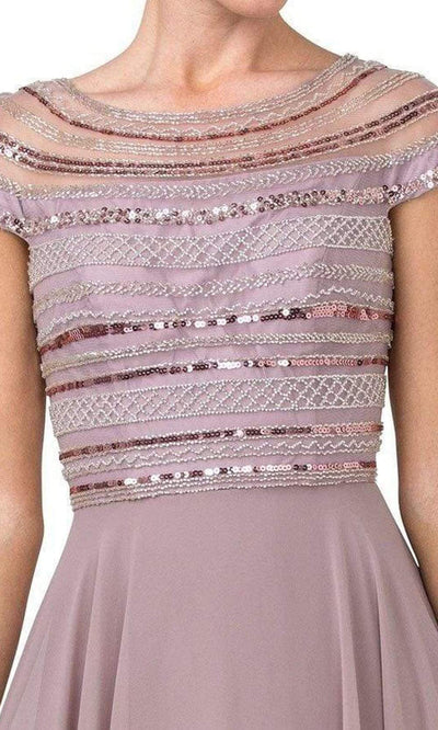 Aspeed Design - M2287 Stripe Beaded A-Line Chiffon Dress Mother of the Bride Dresses