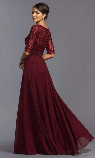 Aspeed Design - M2289 Jewel Neck Embellished Evening Gown Mother of the Bride Dresses