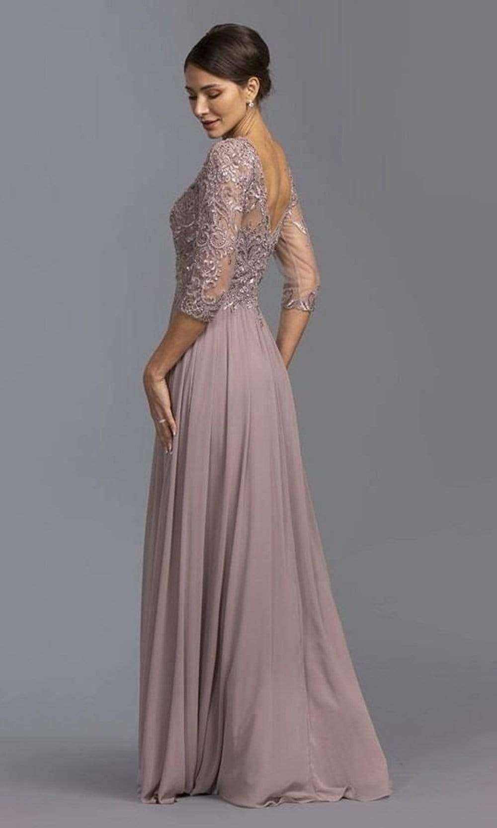 Aspeed Design - M2340 Embroidered Modest A-Line Dress Mother of the Bride Dresses