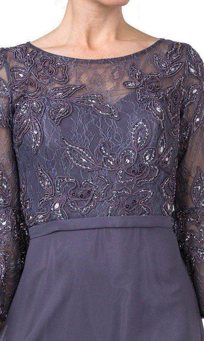 Aspeed Design - M2346 Flounced Quarter Sleeve Embellished Dress Mother of the Bride Dresses