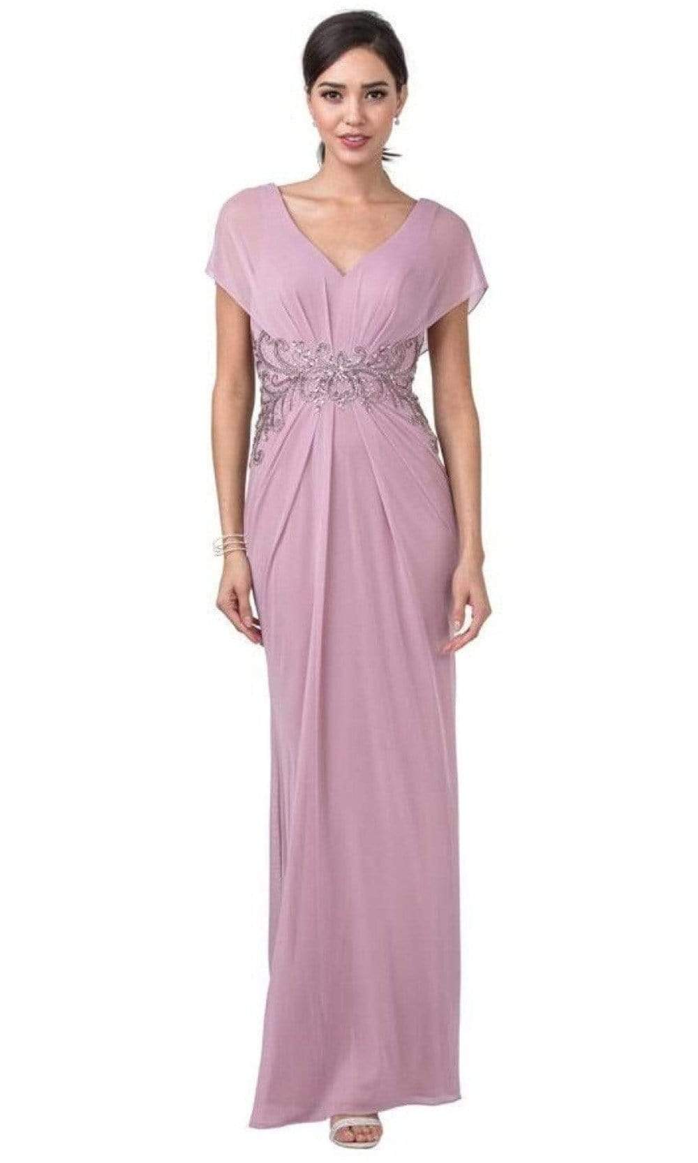 Aspeed Design - M2437 Formal Embellished Column Dress Mother of the Bride Dresses XXS / Dusty Rose