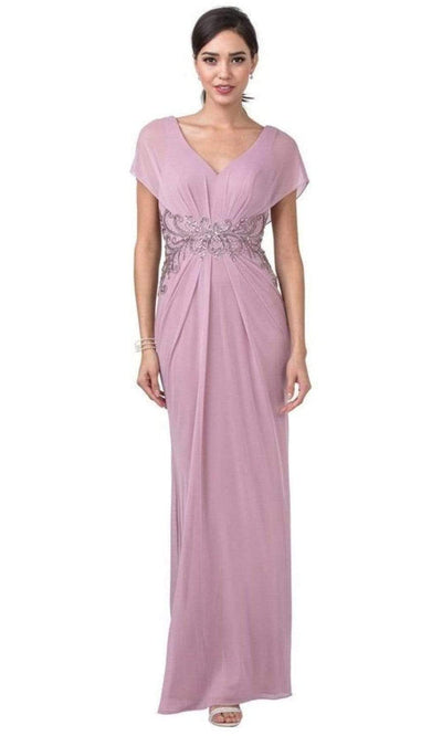 Aspeed Design - M2437 Formal Embellished Column Dress Mother of the Bride Dresses XXS / Dusty Rose