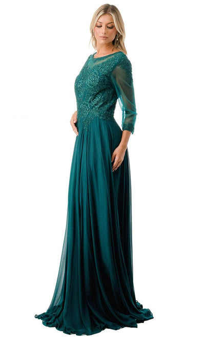 Aspeed Design M2723J - Lace Illusion Evening Gown