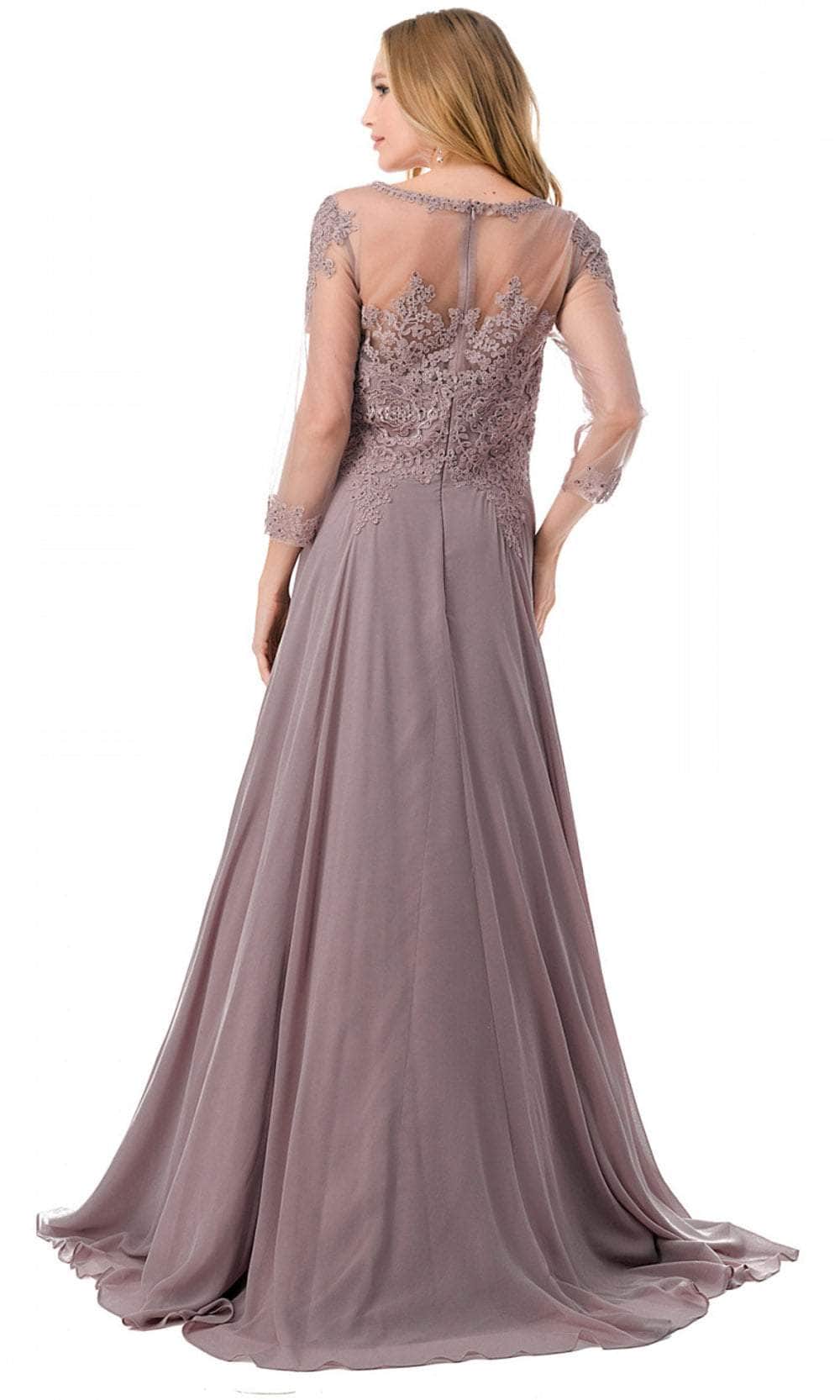 Aspeed Design M2723J - Lace Illusion Evening Gown