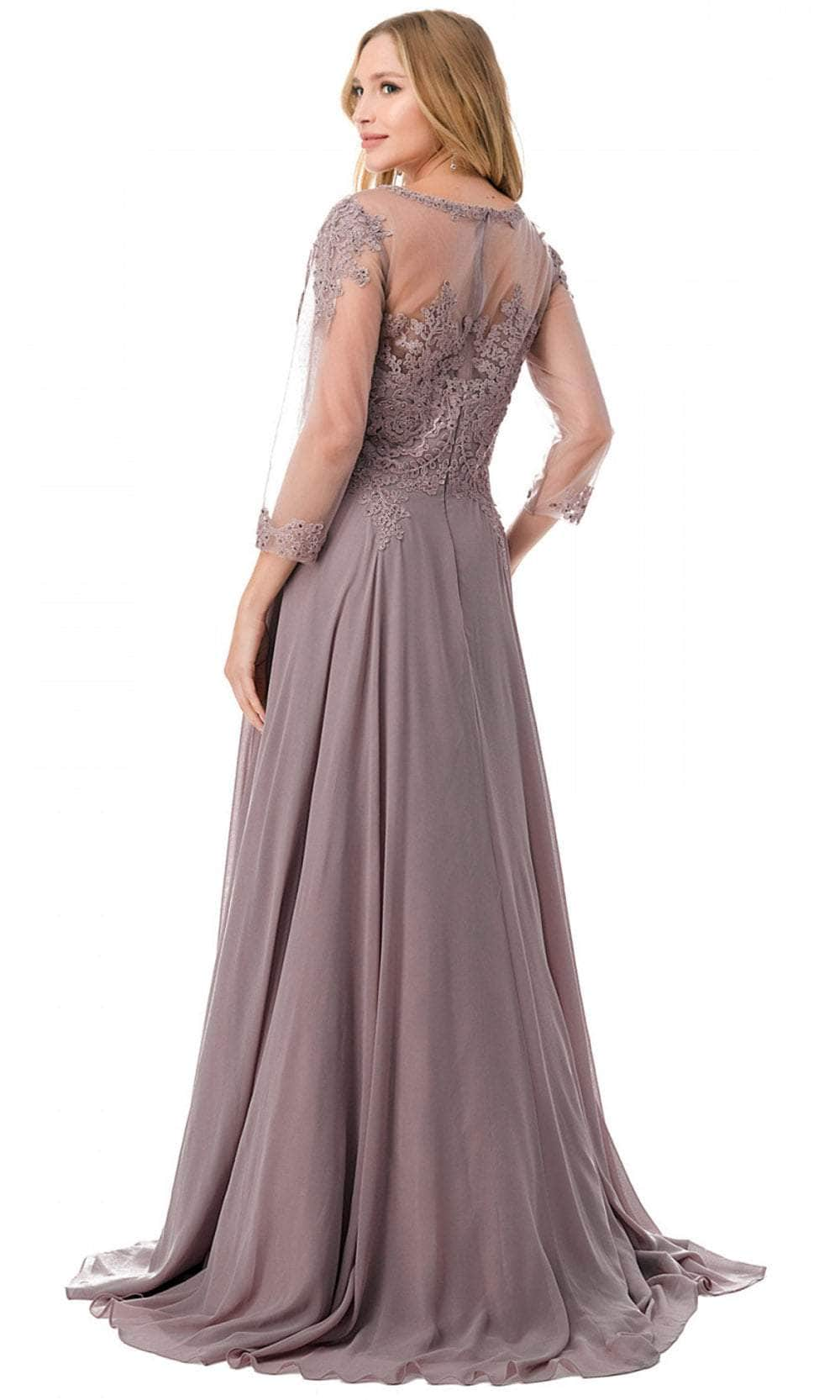 Aspeed Design M2723J - Lace Illusion Evening Gown