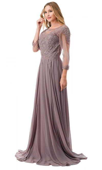 Aspeed Design M2723J - Lace Illusion Evening Gown