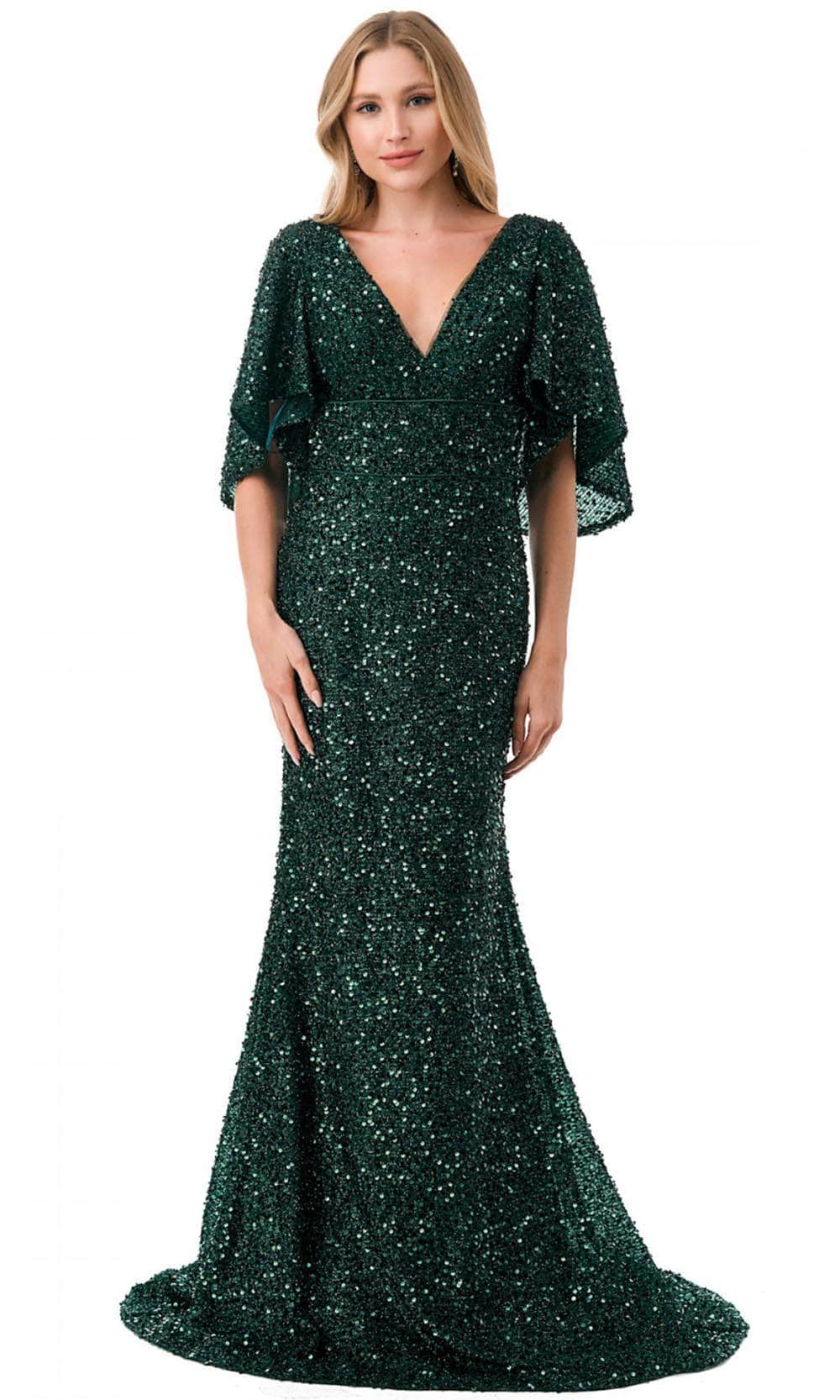 Aspeed Design M2751T - V-Back Mermaid Evening Gown M / Emerald