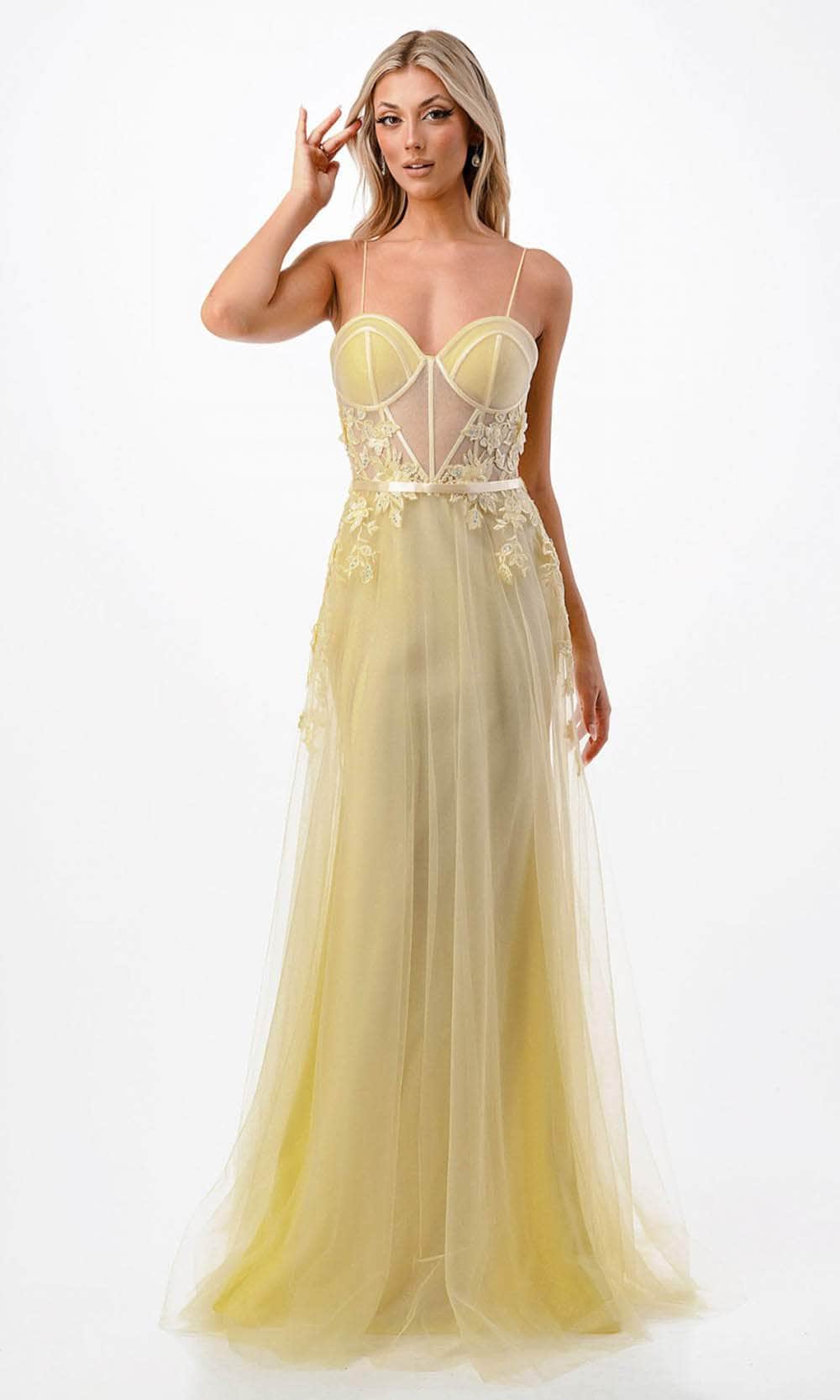 Aspeed Design P2110 - Embellished Prom Dress XS / Yellow