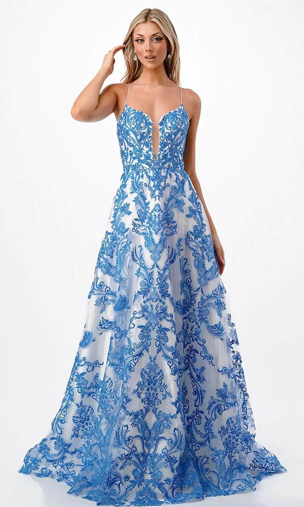 Aspeed Design P2208 - A-Line Prom Dress XS / Perry Blue