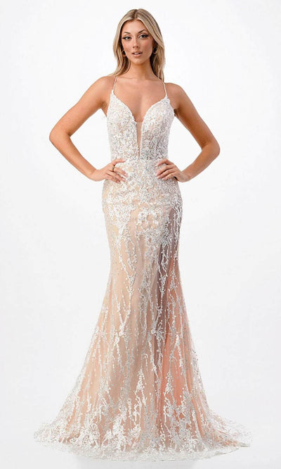 Aspeed Design P2211 - Sleeveless Prom Dress XS / White-Nude
