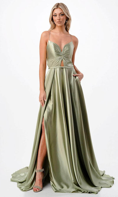 Aspeed Design P2216 - Twist Front Prom Gown XS / Pistacho