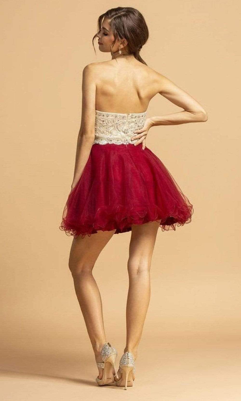 Aspeed Design - S2086 Strapless Beaded Sweetheart Dress Homecoming Dresses