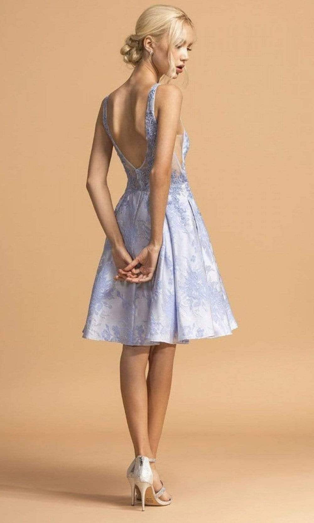 Aspeed Design - S2279 Illusion Jewel A-Line Dress Homecoming Dresses