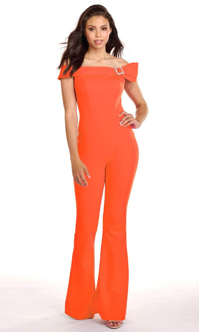 Ava Presley 27702 - Off Shoulder Jumpsuit Special Occasion Dresse 00 /  Neon Orange