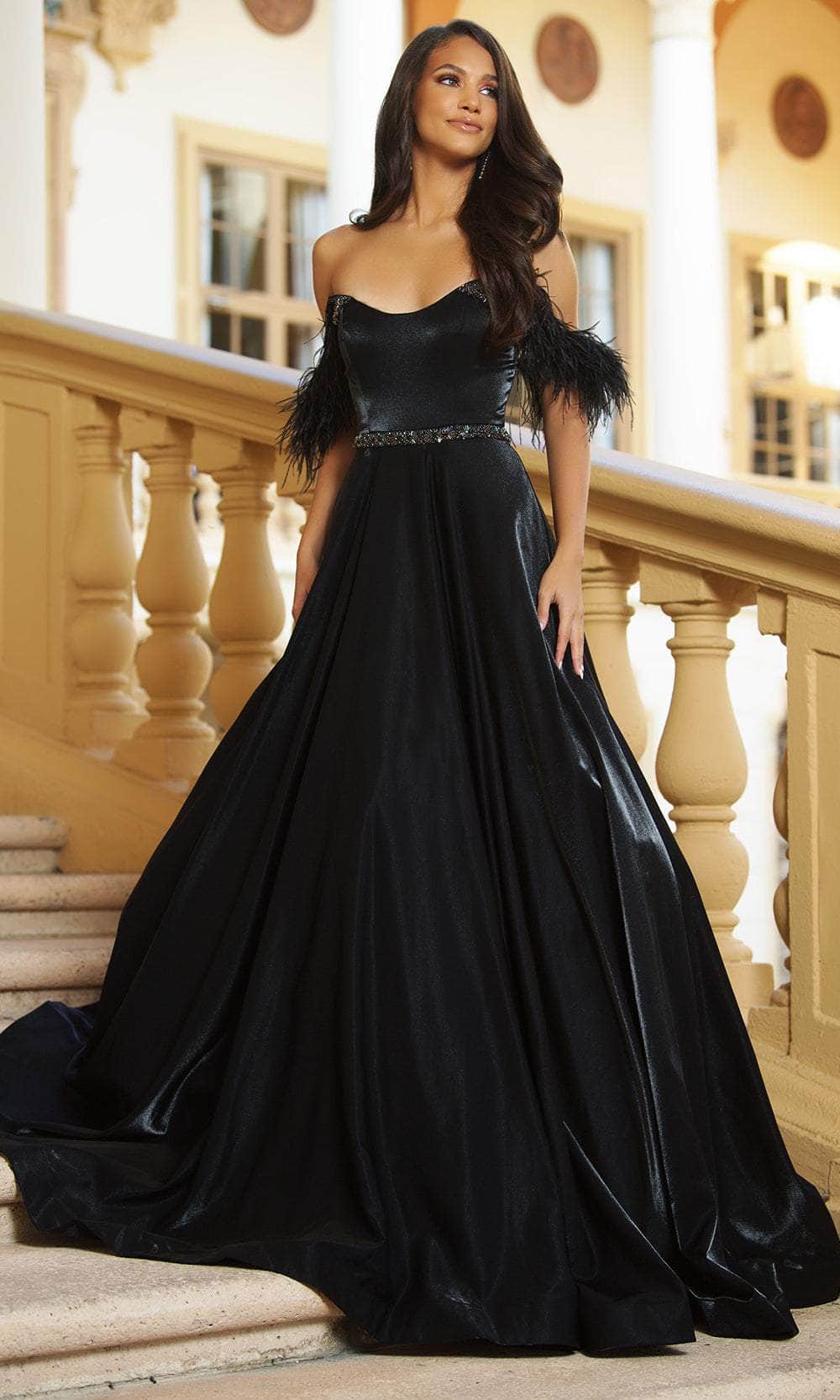 Ava Presley 28570 - Off-Shoulder Ballgown Special Occasion Dresse 00 /  Black