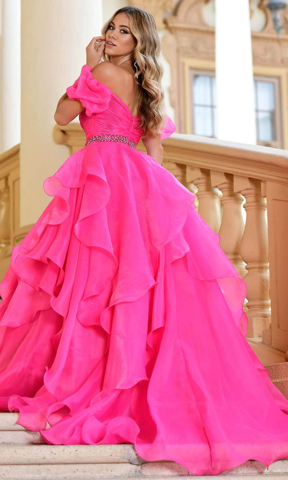 Ava Presley 28571 - Off Shoulder Ruffle Ballgown Special Occasion Dresses