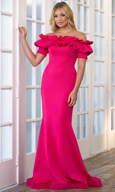 Ava Presley 39305 - Short Sleeve Gown Special Occasion Dresse 00 /  Hot Pink