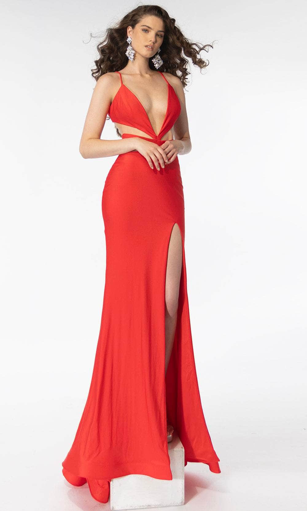 Ava Presley 39311 - V-Neck Gown Special Occasion Dresse 00 /  Red