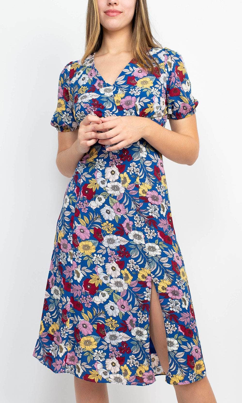 BCBG Generation GU07D23 - Short Sleeve Floral Casual Dress BCBG Generation GU07D23 - Short Sleeve Floral Casual Dress