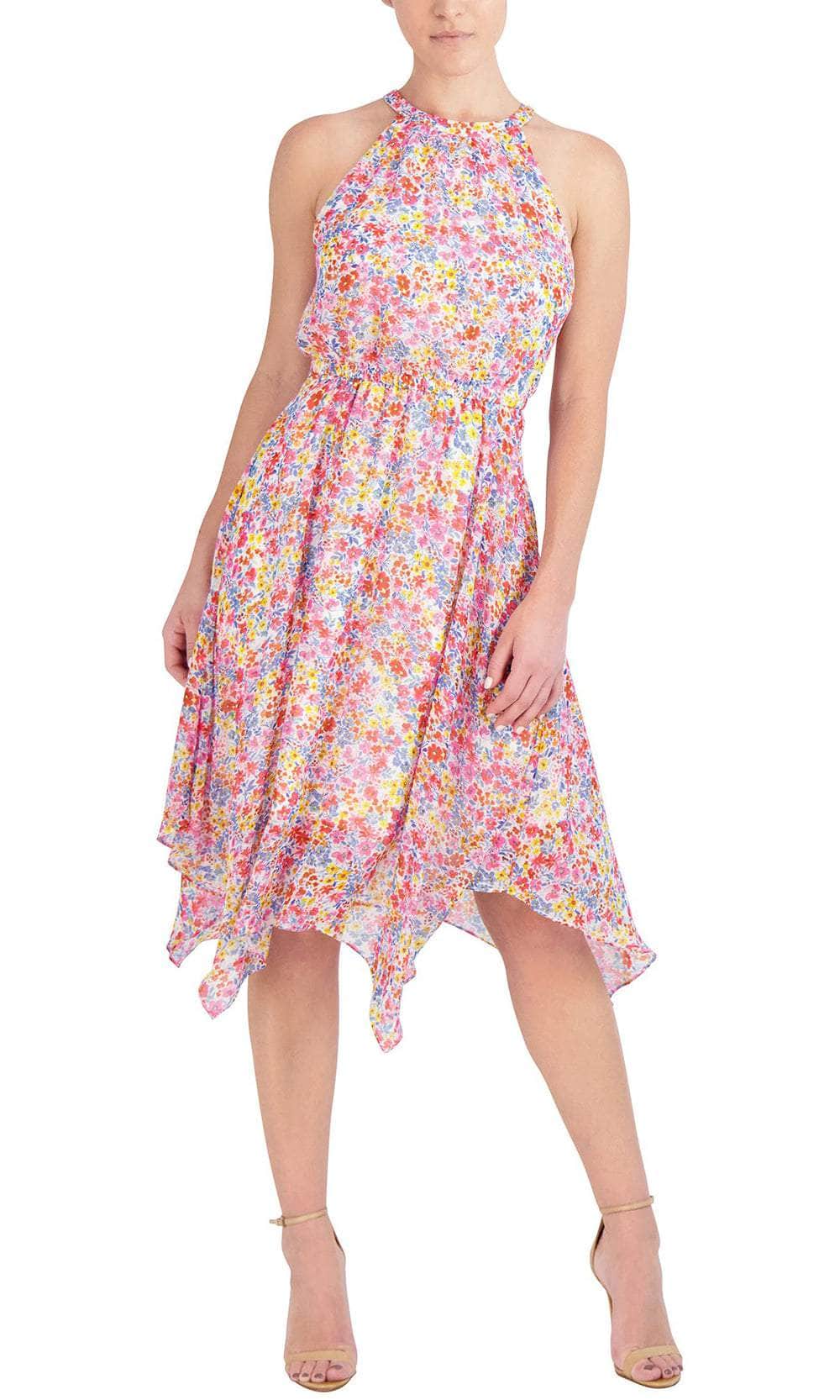 BCBG Generation GV01D72 - Halter Print Short Dress Cocktail Dresses XS / Spring Blossoms