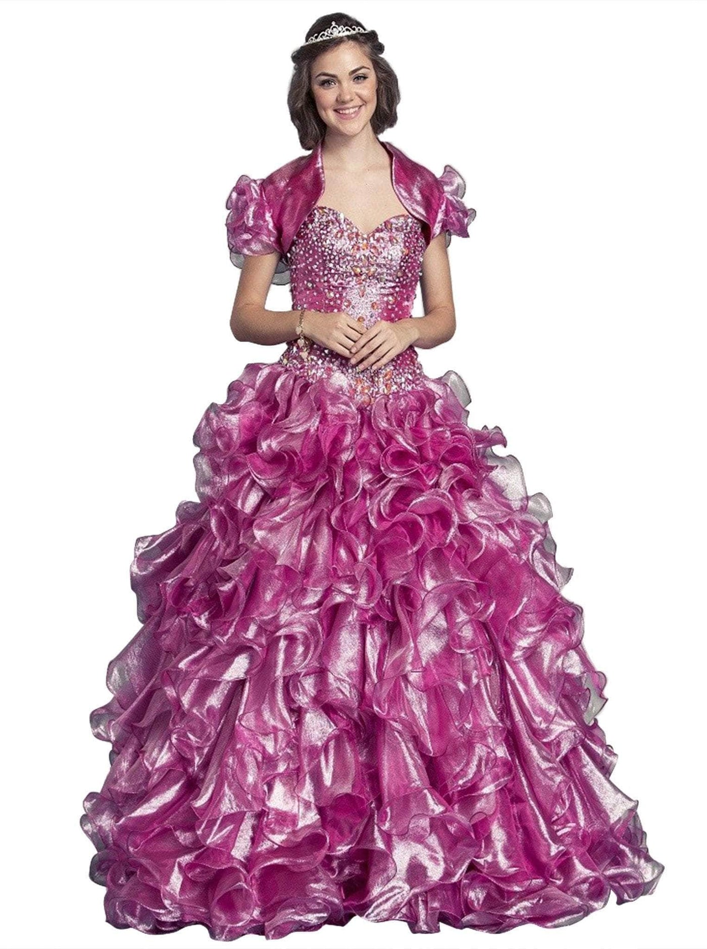 Beaded Corset Bodice Ballgown Quinceanera Dresses XXS / Dusty Rose