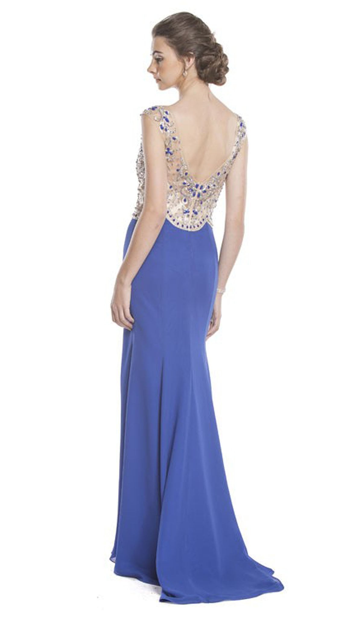 Beaded Scalloped Sheath Evening Dress Dress