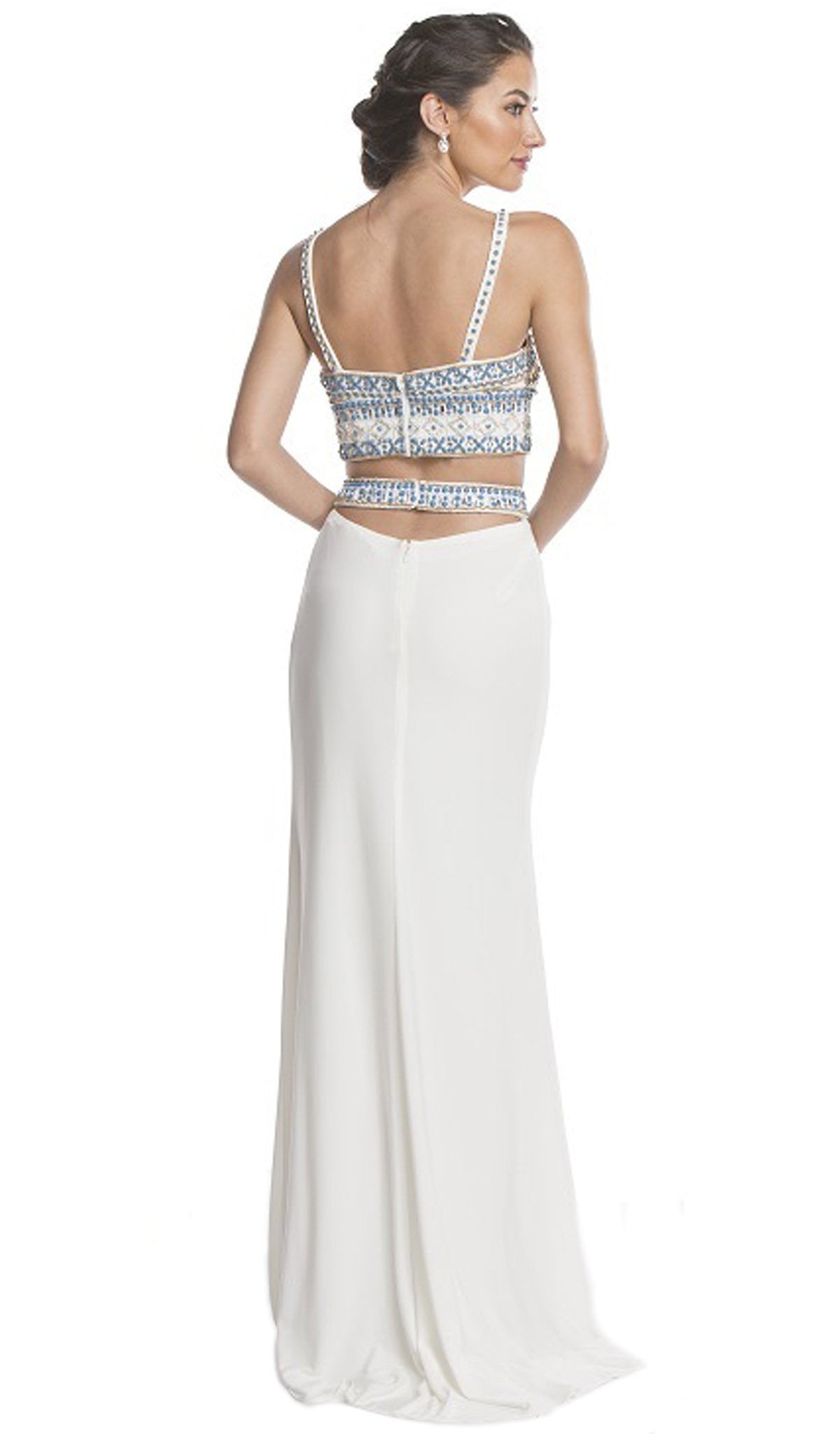 Beaded Two Piece Sheath Evening Dress Dress