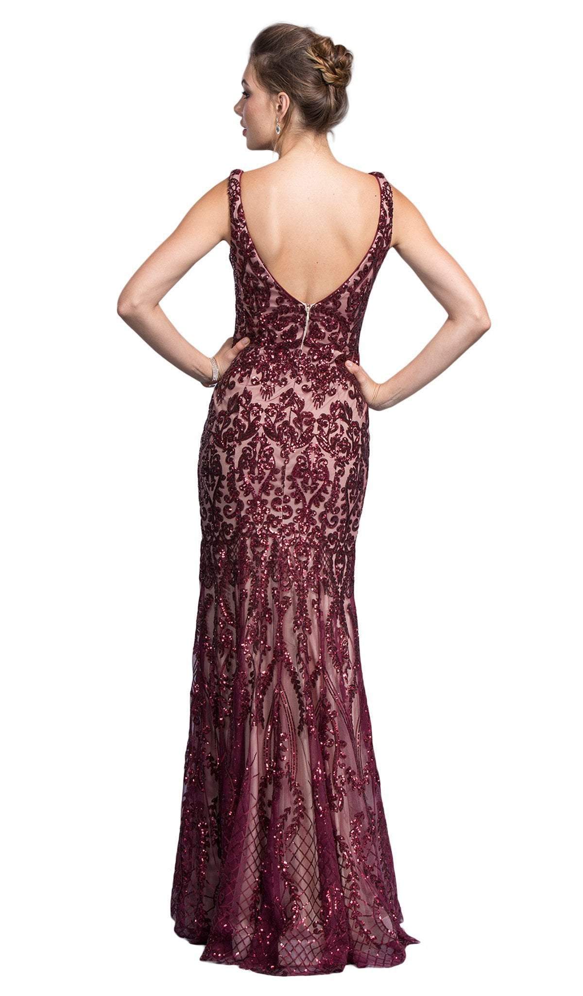 Beaded V-neck Fitted Prom Dress Dress