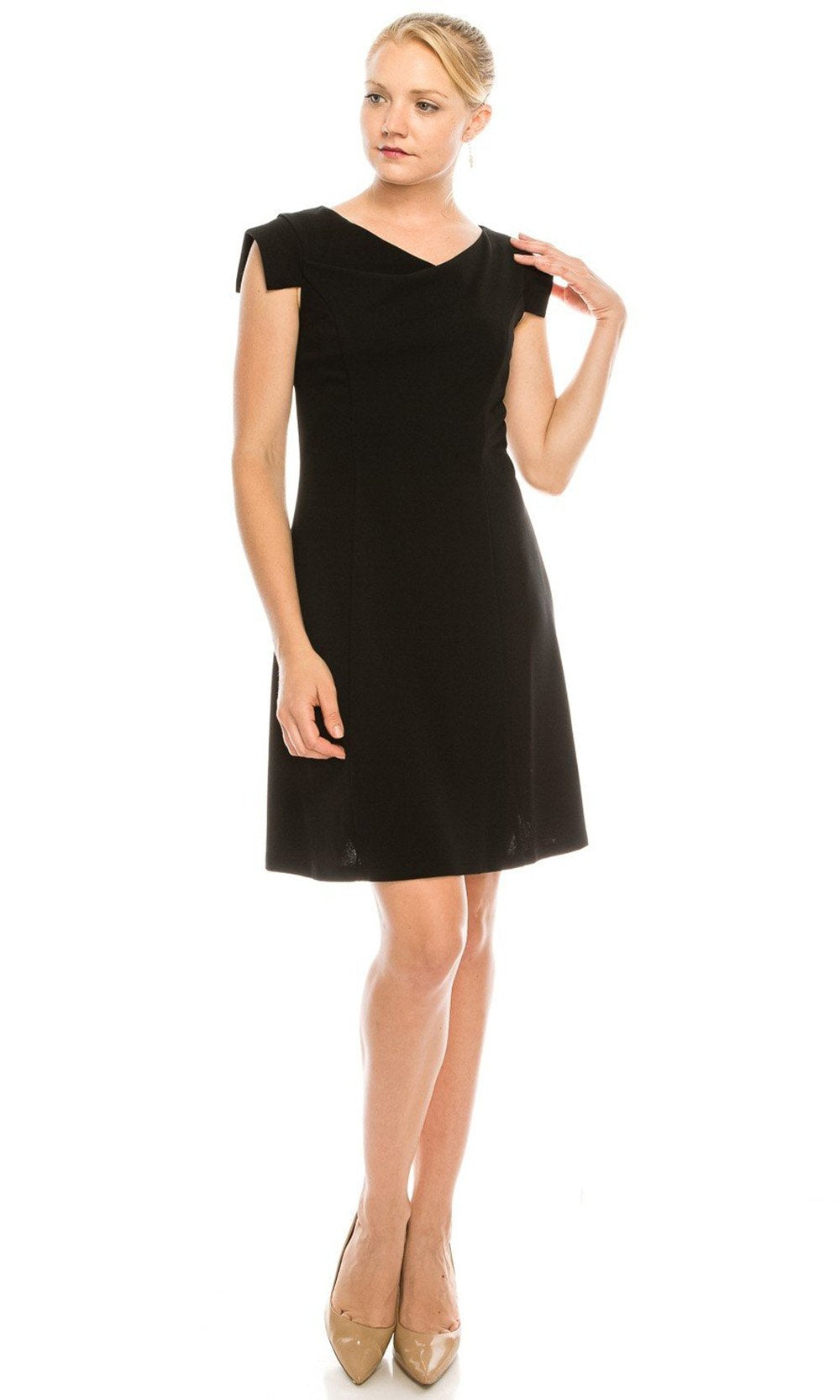 Bebe - 701588 Cowl Neck Cap Sleeve Dress In Black