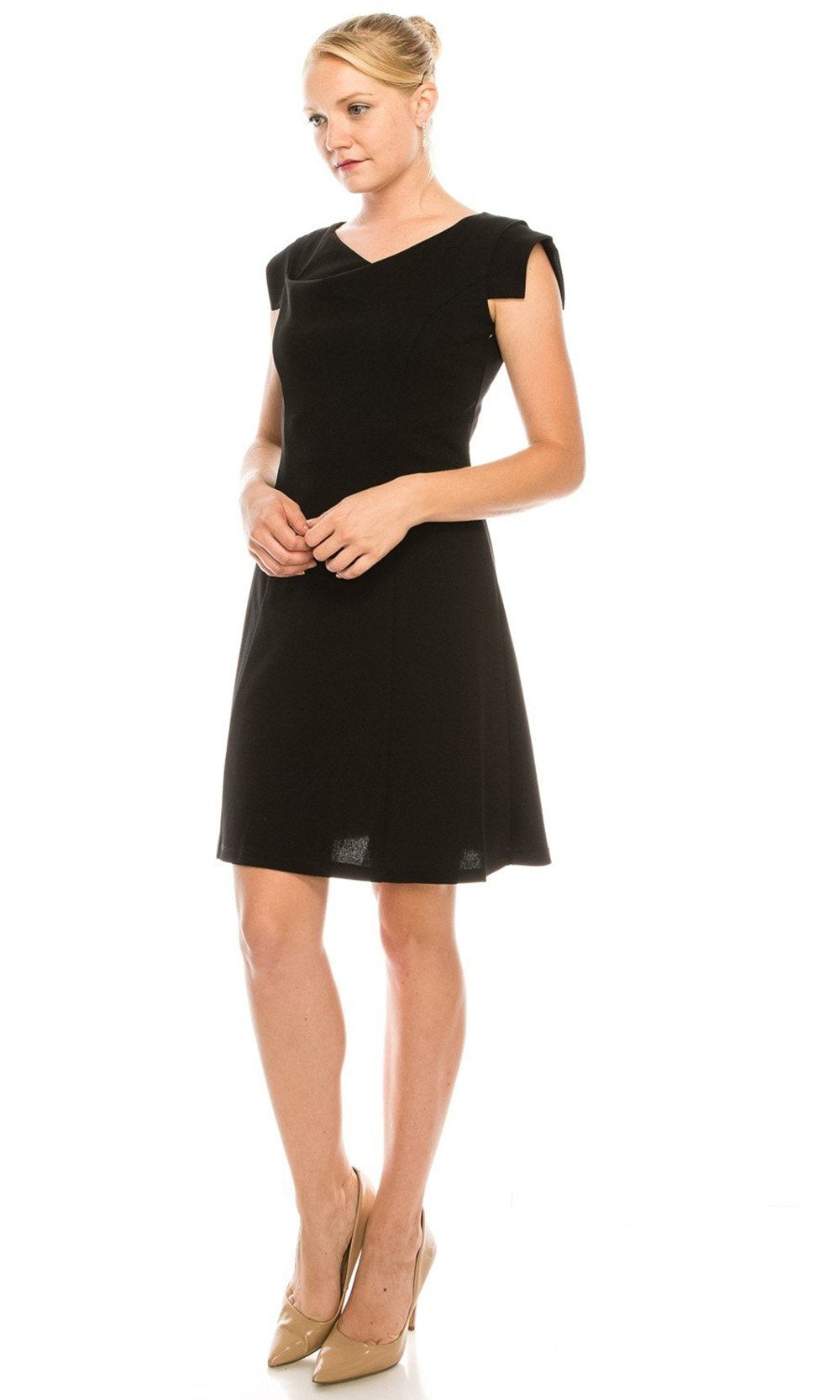Bebe - 701588 Cowl Neck Cap Sleeve Dress In Black