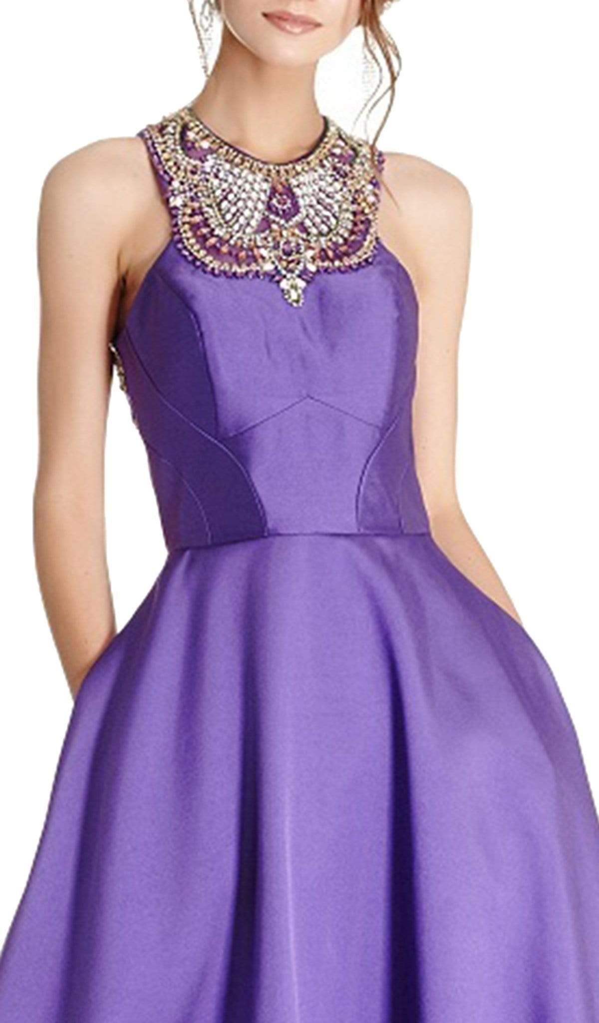 Bedazzled Halter Neck Evening Ballgown Ball Gowns