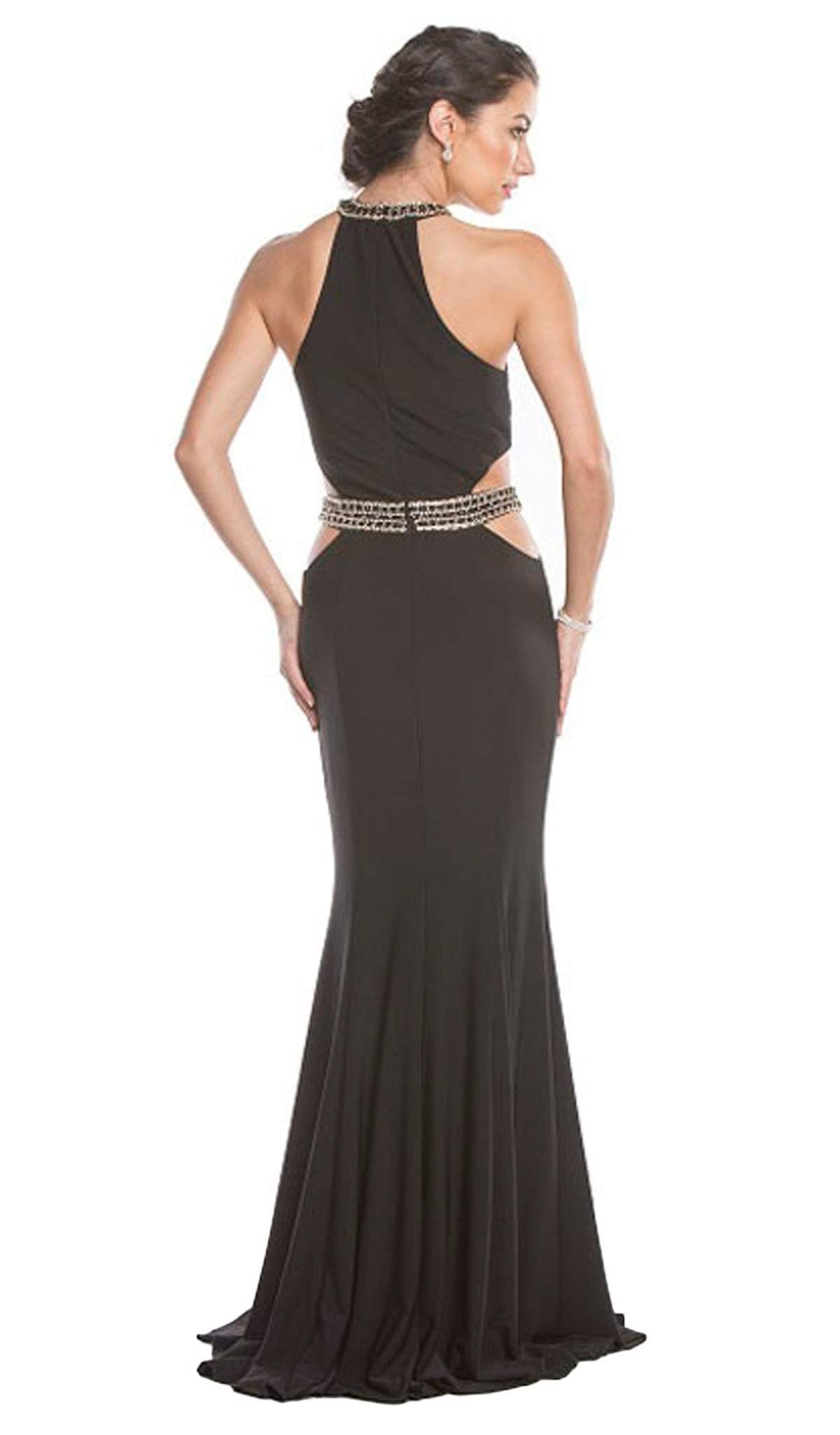 Bedazzled Halter Neck Prom Dress Dress