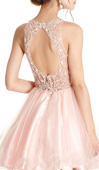 Bedazzled Illusion Halter Aline Homecoming Dress Homecoming Dresses