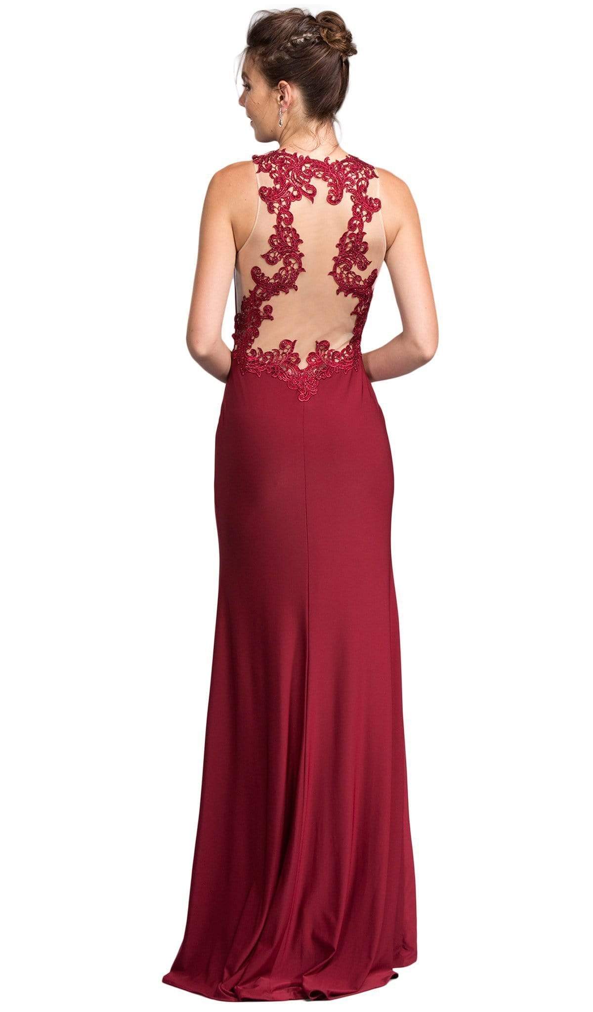Bedazzled Jewel Neck Sheath Prom Dress Dress