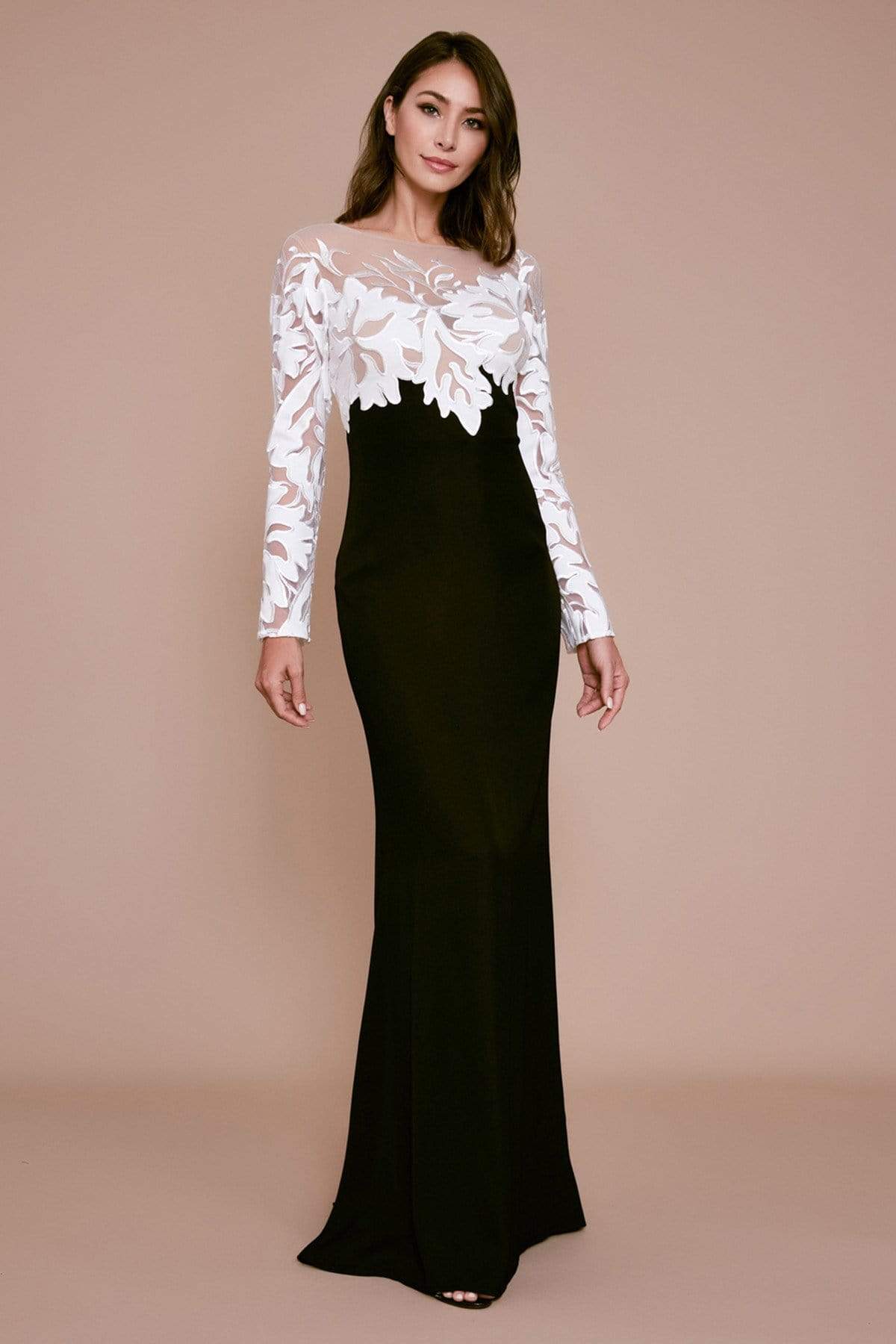 Tadashi Shoji - Embroidered Long Sleeve Sheath Dress Evening Dresses