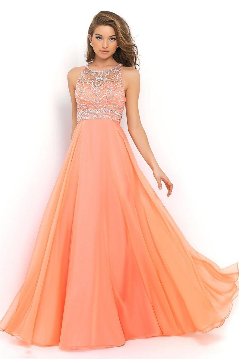 Blush - 10001 Jewel Embellished with Diamond Cutout Back Gown Special Occasion Dress