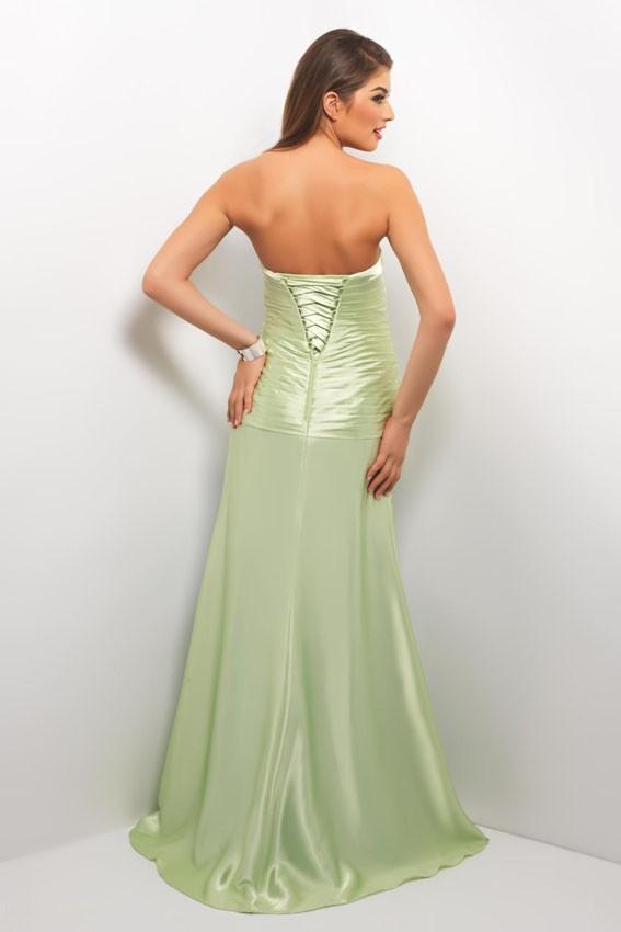 Blush - 9591 Strapless Embellished Long Gown with Slit Special Occasion Dress