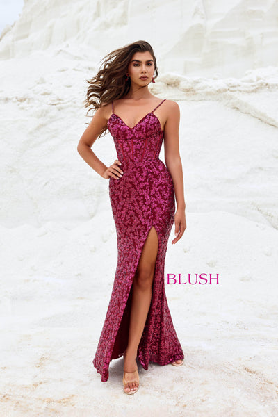 Blush by Alexia Designs 12104 - Sequined Fitted Prom GownSpecial Occasion Dress