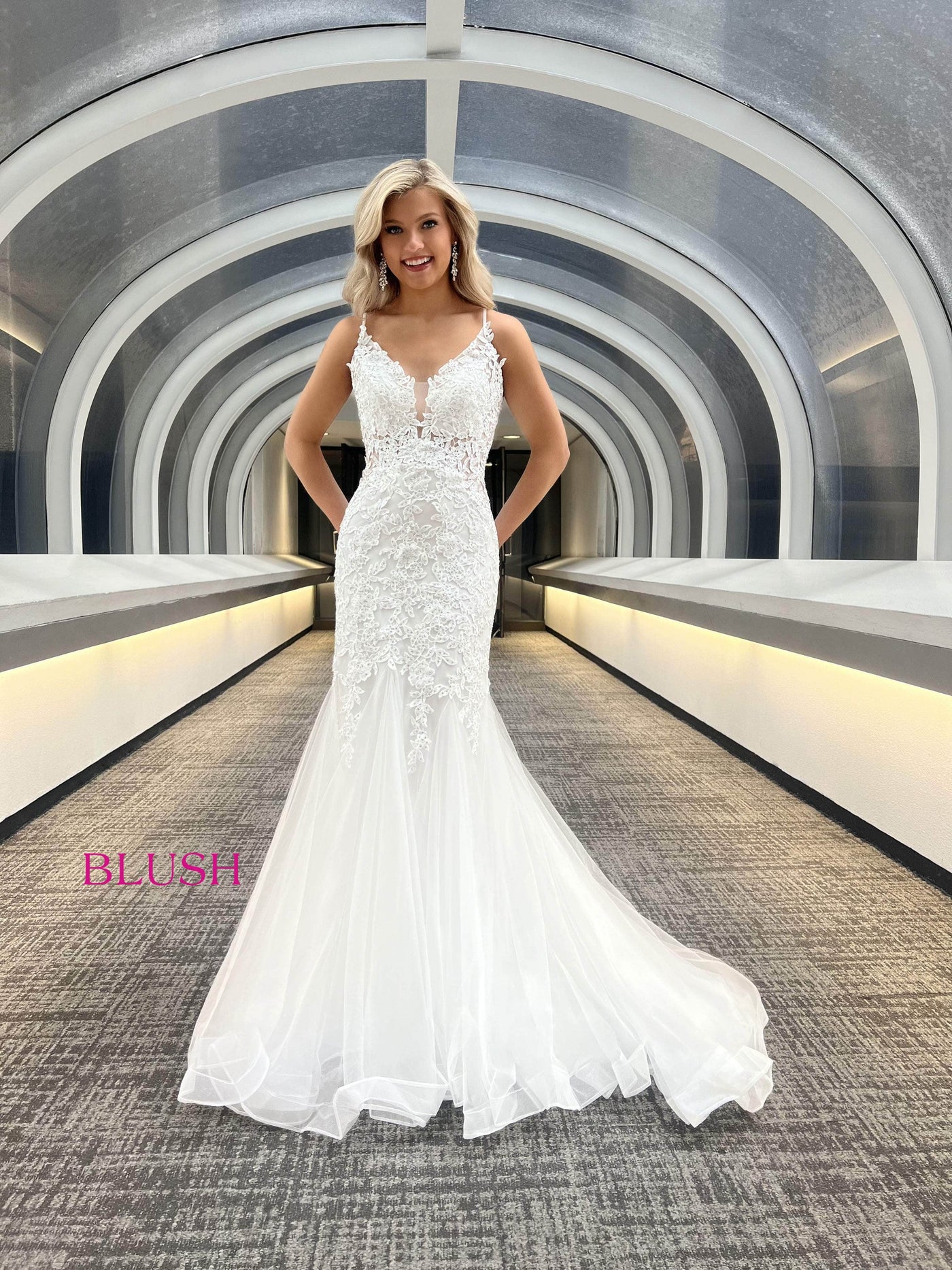 Blush by Alexia Designs 12130 - Applique V-Neck Prom DressSpecial Occasion Dress