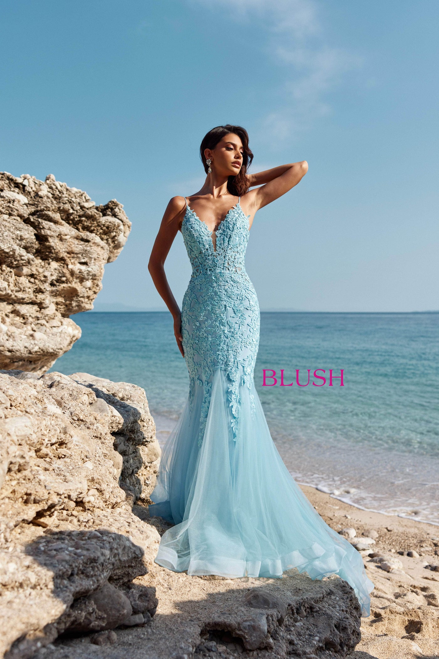 Blush by Alexia Designs 12130 - Applique V-Neck Prom DressSpecial Occasion Dress