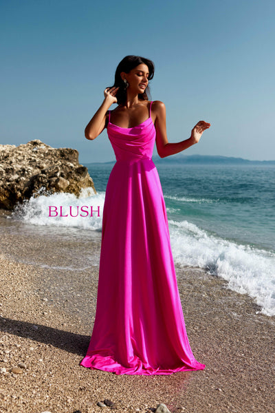 Blush by Alexia Designs 12132 - Cowl Draped Prom DressSpecial Occasion Dress