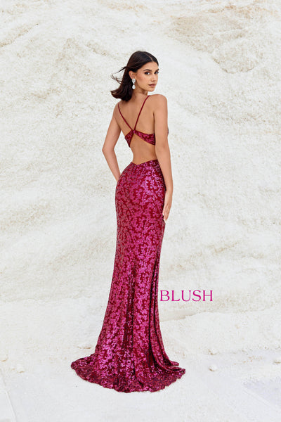 Blush by Alexia Designs 12165 - Straight Across Sparkly Prom GownSpecial Occasion Dress