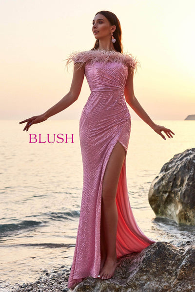 Blush by Alexia Designs 12170 - Feathered Sequin Prom DressSpecial Occasion Dress