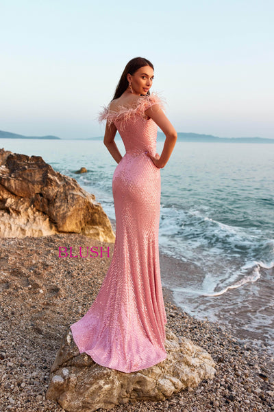 Blush by Alexia Designs 12170 - Feathered Sequin Prom DressSpecial Occasion Dress