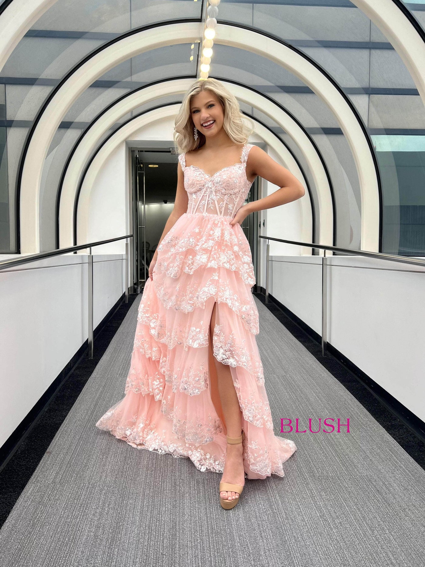 Blush by Alexia Designs 12177 - Tiered A-Line Prom DressSpecial Occasion Dress