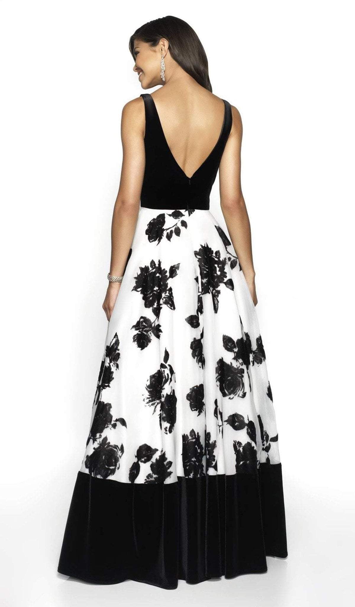 Blush by Alexia Designs - 5725 V-Neck Floral A-Line Dress Special Occasion Dress