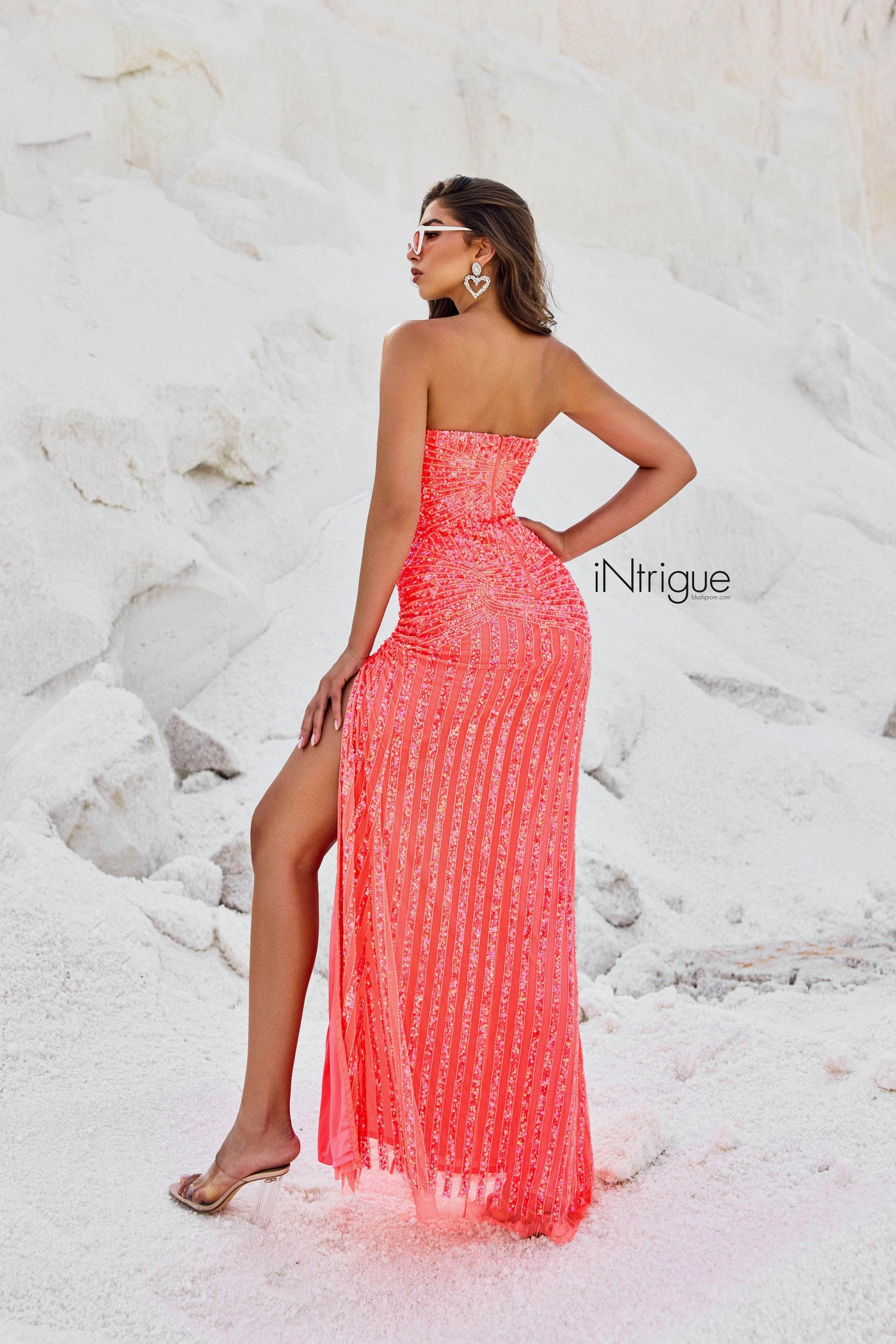 Blush by Alexia Designs 91031 W - High Slit Sequin Prom DressSpecial Occasion Dress