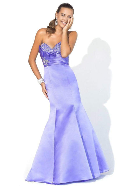 Blush by Alexia Designs - Beaded Sweetheart Satin Trumpet Gown 9304 Special Occasion Dress 0 / Purple