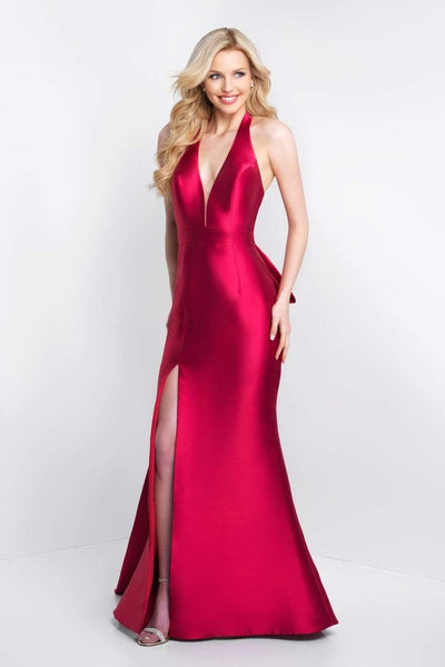 Blush by Alexia Designs - C1061 Halter Neck Mikado Sheath Dress Special Occasion Dress 0 / Red
