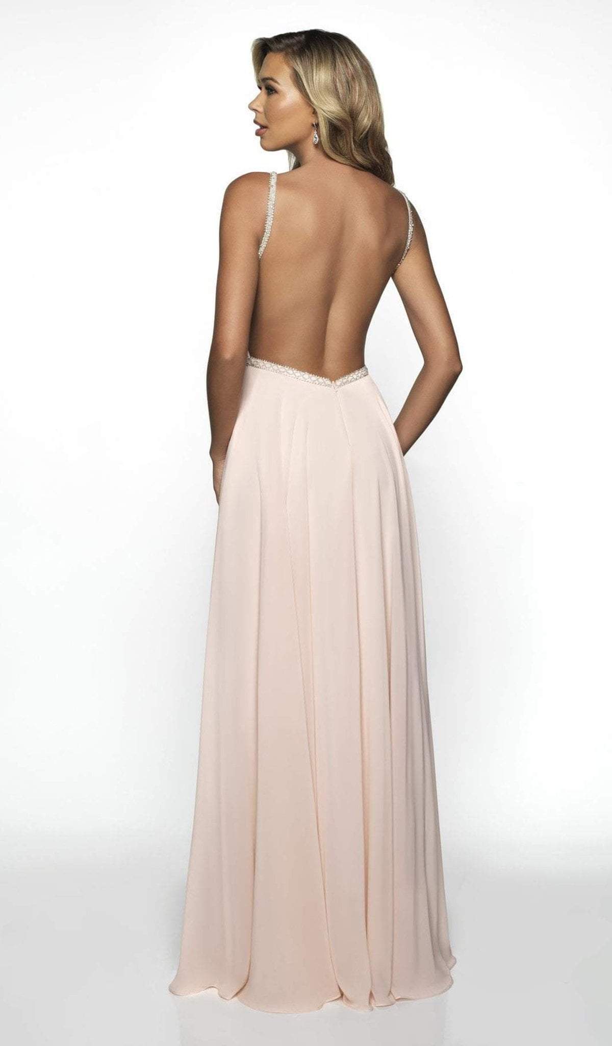 Blush by Alexia Designs - C2081 Beaded A-Line Dress with Slit Special Occasion Dress